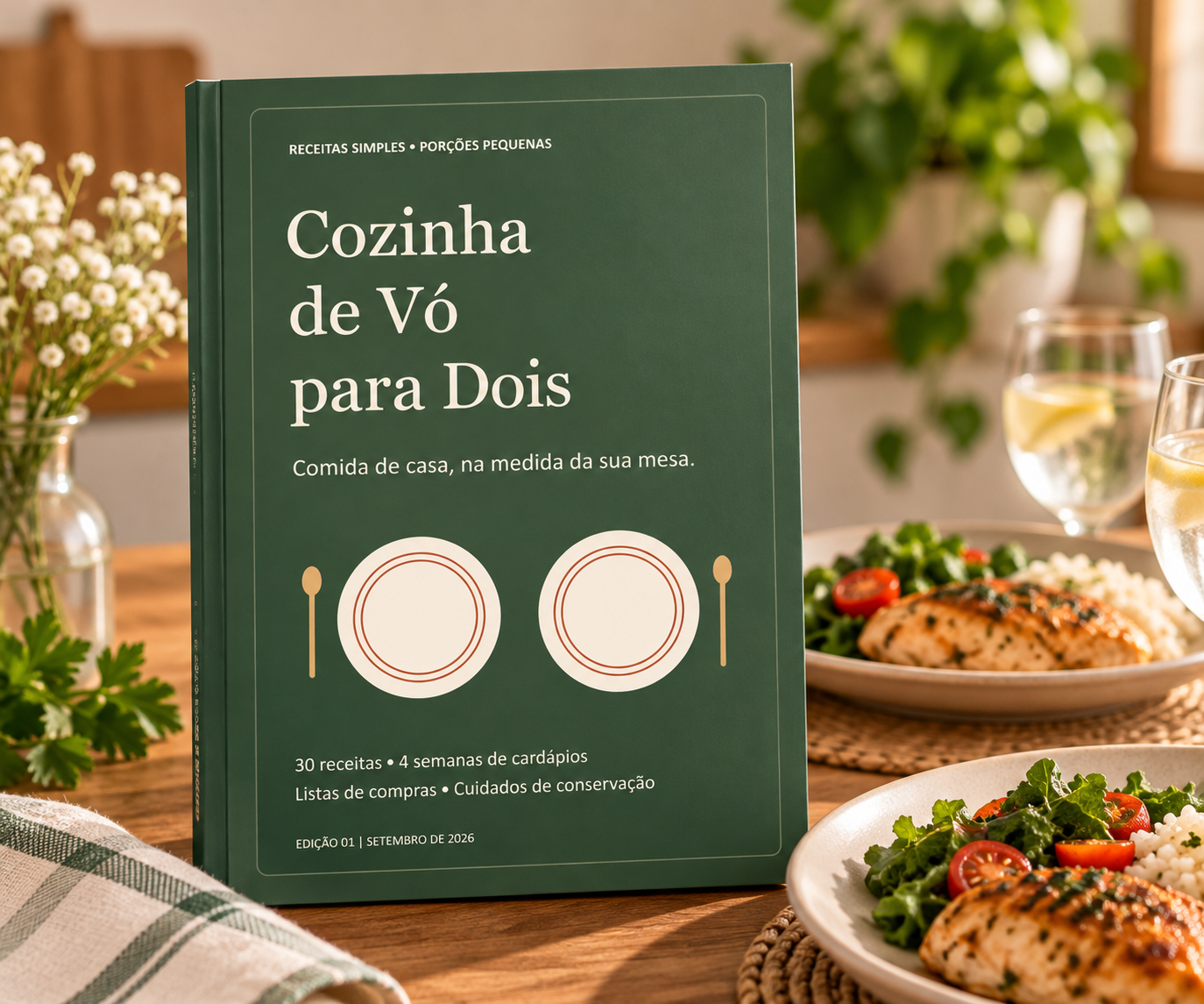 Capa do material Cozinha de Vó para Dois sobre a mesa da cozinha